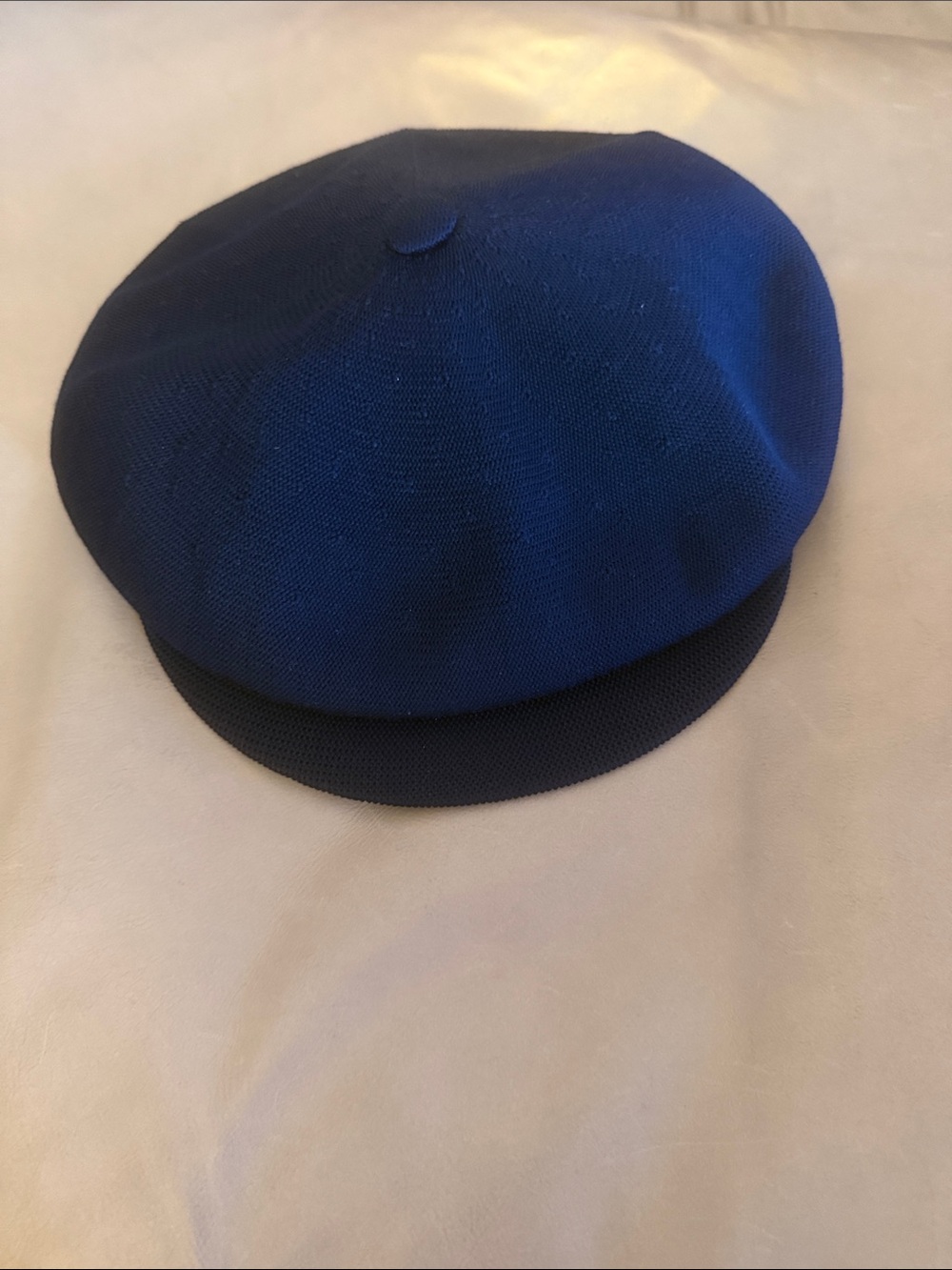 Kangol Navy Blue Knit Newsboy Cap - Made In England